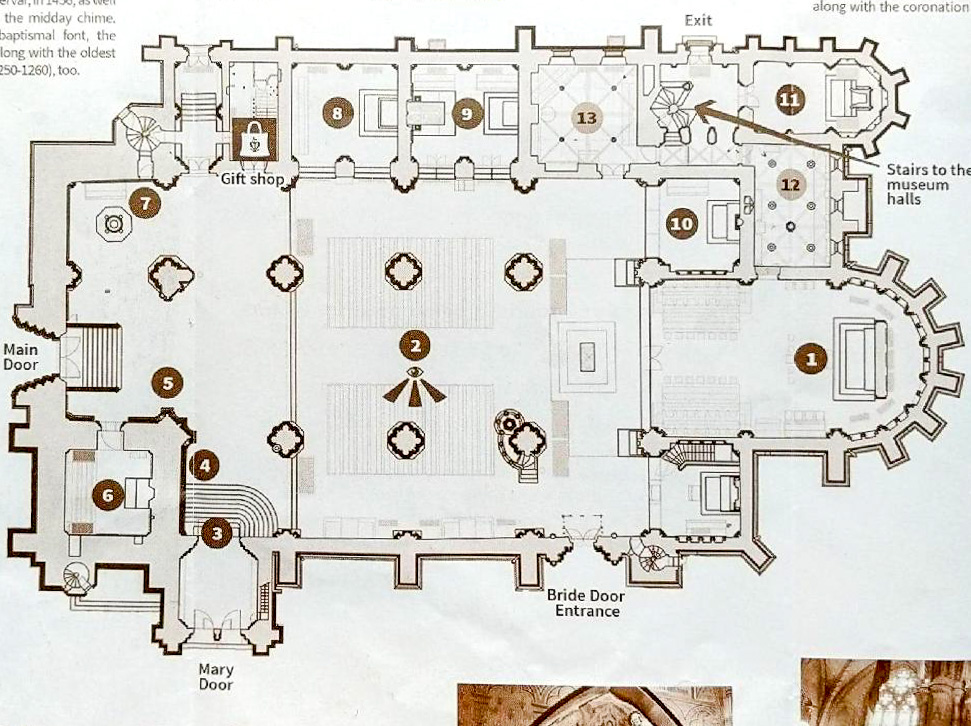 Diagram of the floor plan of the Almudena Cathedral