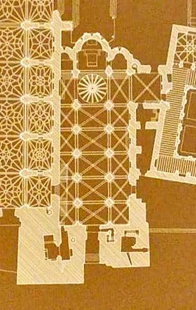 Diagram of the floor plan of the Almudena Cathedral