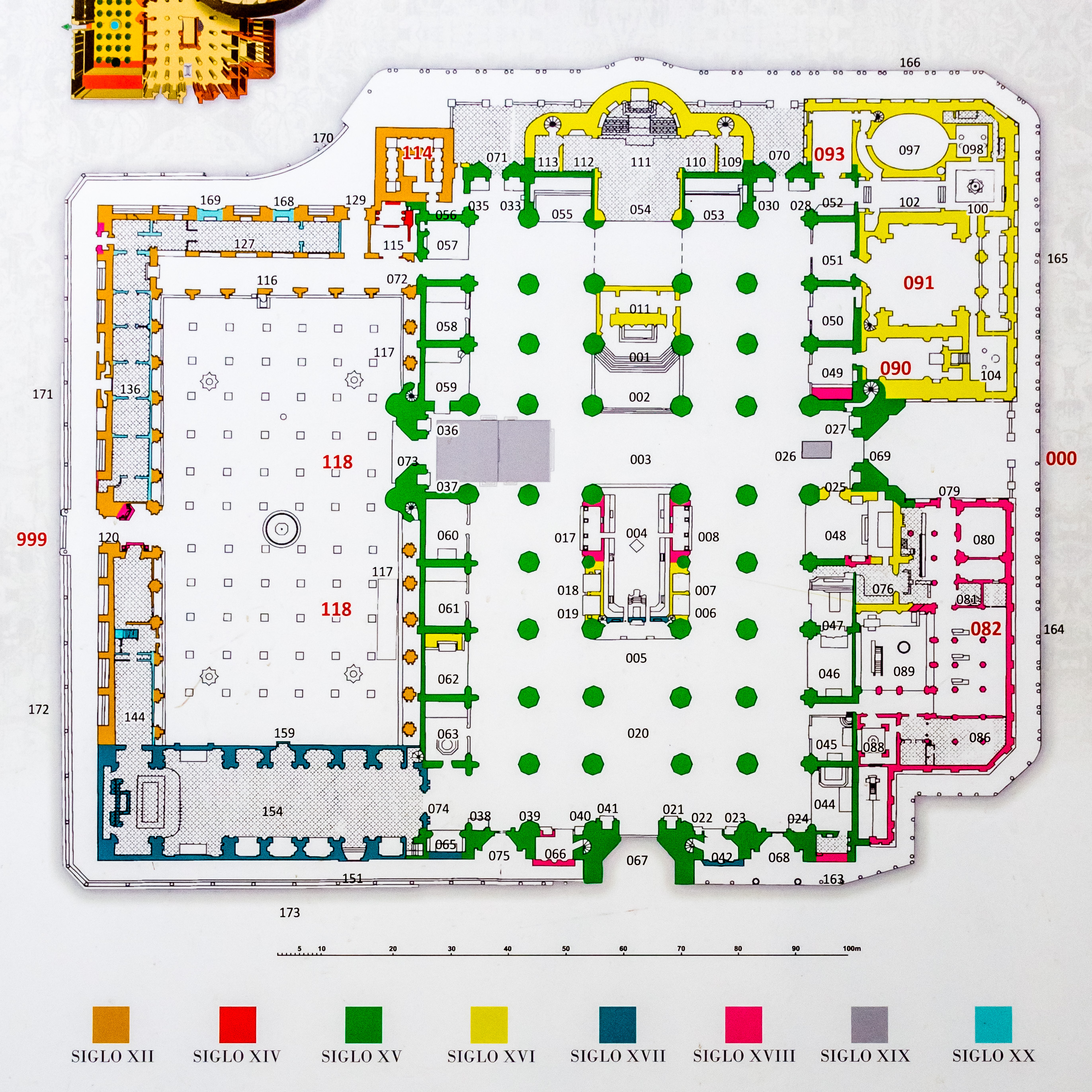Diagram of the floor plan of the Cathedral of Seville